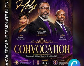 Holy Convocation Flyer Bundle | Church Event (Canva Editable) Templates