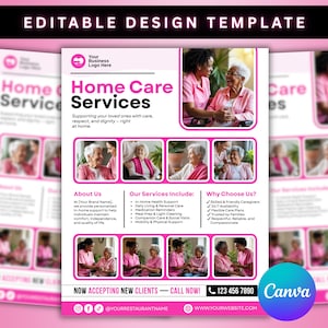 Flyer für den Hauspflege-Service, bearbeitbarer Flyer für die häusliche Pflege, Flyer für die Gesundheitsfürsorge, Flyer für den Altenpflege-Service, vorgefertigter Flyer für die Altenpflege