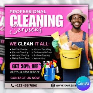 Cleaning Services Flyer, DIY Flyer Template Design, Professional Cleaning Business Flyer, Cleaning Checklist Flyer, Cleaning Business Flyer