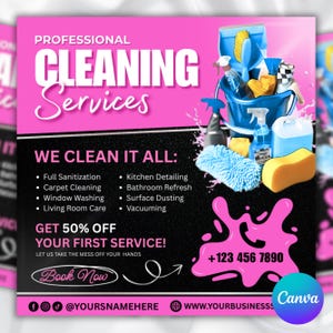 Reinigungsservice Flyer, DIY Flyer Template Design, Professionelle Reinigung Flyer, Maid Service Flyer, Vorgefertigte Haus & Büroreinigung Flyer