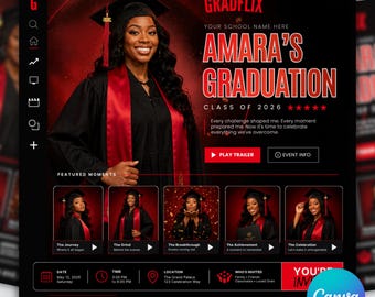 Class of 2026 Graduation Invitation Template, Editable Canva Invite (Instant Download)