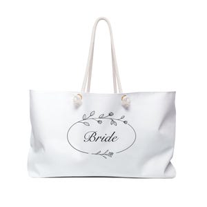 Braut Weekender Tasche, Reisetasche für Hochzeitstag, Große Segeltuch Reisetasche, Brautpartygeschenk, Carryall Duffel Bag, Flitterwochen-Gepäck