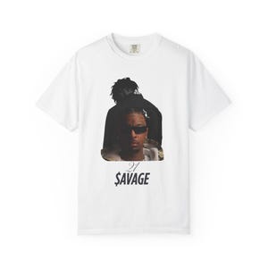 21 Savage Tee Unisex Garment-Dyed T-shirt, Gift for Him, Vintage Washed Graphic Tee, Concert Music Fan Shirt