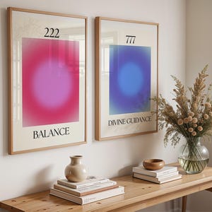 Positive Aura Posters Set of 2, Digital Wall Art, Spiritual Print, Aura Wall Art, Trendy Wall Art, Gradient Print, Colorful Aura Print