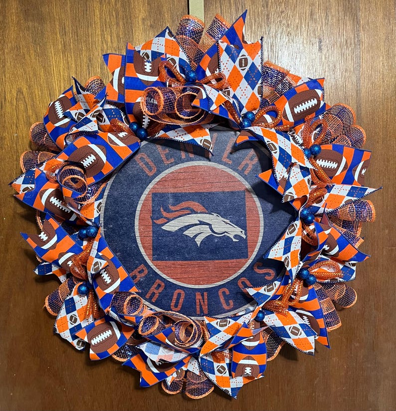 Denver Broncos Wreath - Etsy