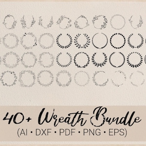 Floral Wreath SVG Bundle: Laurel, Wedding, Monogram (Digital Download)
