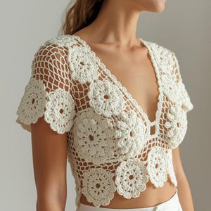 Boho Forest Floral Patchwork Cardigan Crochet Pattern