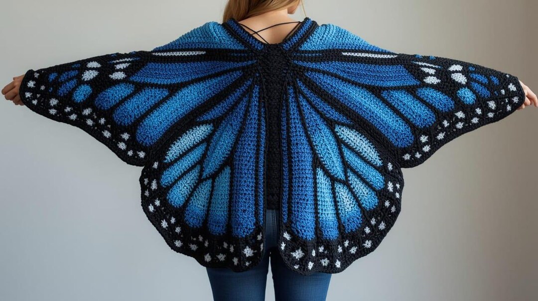 Monarchfalter Butterfly Crochet Cardigan Pattern | Strukturierter ...