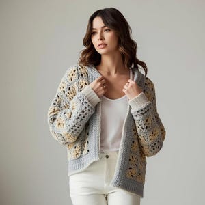 Boho 3D gehaakt vest met bloemen en vlinders