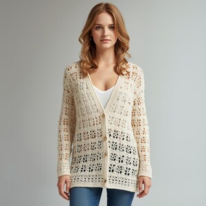 Wzór na szydełkowy kardigan w stylu boho z motylami