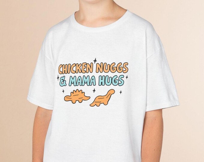 Chicken Nuggs & Mama Hugs Shirt: Dino Nugget Tee - Kids Cotton Comfort