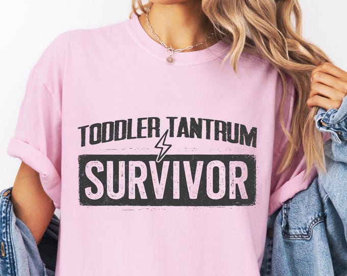 Toddler Tantrum Surviver Shirt, Daycare Teacher Gift, Day Care Provider, Preschool Teacher, Minimalist Aesthetic, Comfort Colors