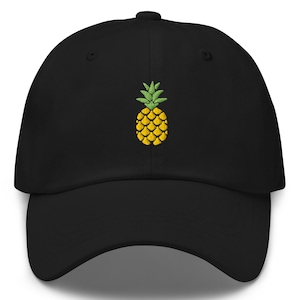 Broderad pappahatt med ananas, broderad sommarfruktmössa, present till ananasälskare