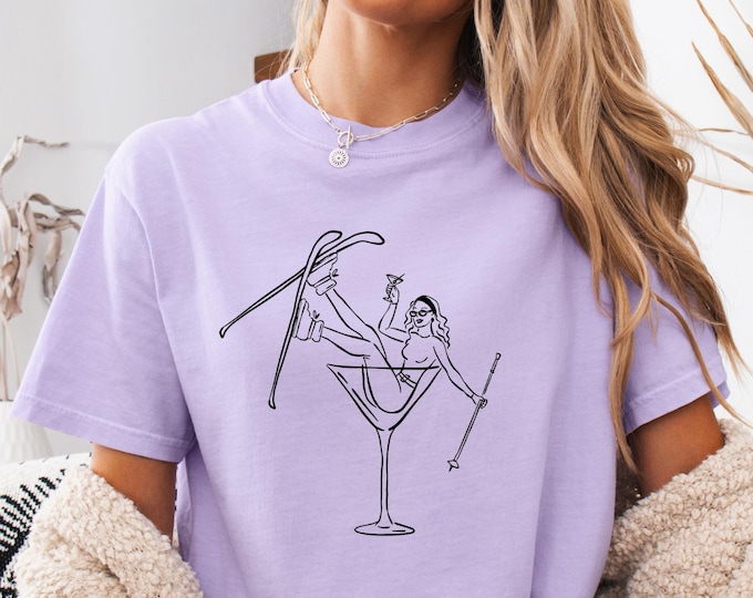 Apres Ski Cocktail Club Shirt, Ski Themed Bachelorette Shirt, Martini Ski Shirt, Colorado Martini ski Shirt