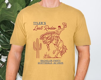 Custom Bachelor Party Shirts, Personalized Cowboy Western Bachelor Tee, Bachelor Weekend Groomsmen Gift, Western Cowboy Groomsmen Gift