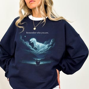 Sudadera con capucha "Recuerda quién eres", divertida sudadera con meme de broma sobre la evolución y dinosaurio de pollo.