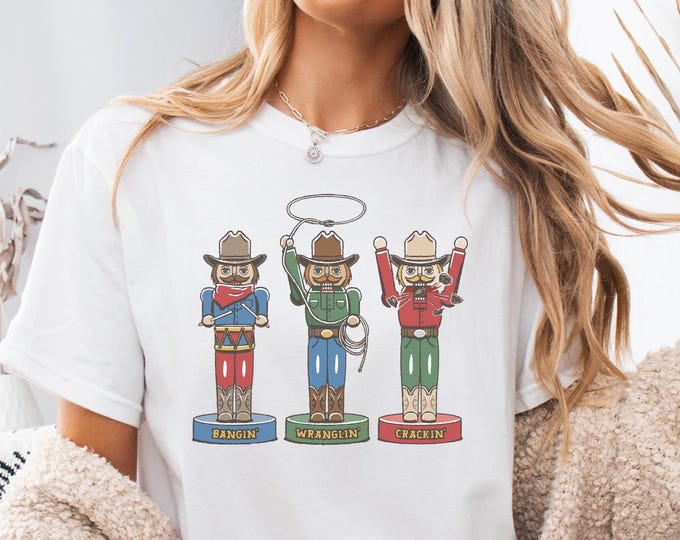Cowboy Nutcracker Shirt, Comfort Colors Western Nutcracker Shirt, Christmas Western Nutcracker Shirt, Howdy Christmas Nutcracker Tee