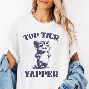 Top Tier Yapper Shirt, Meme T Shirt, Retro Cartoon T-Shirt, Yapping Quote T-Shirt, Animal Shirt, Squirrel Funny Gift For Her & Him, Yapper