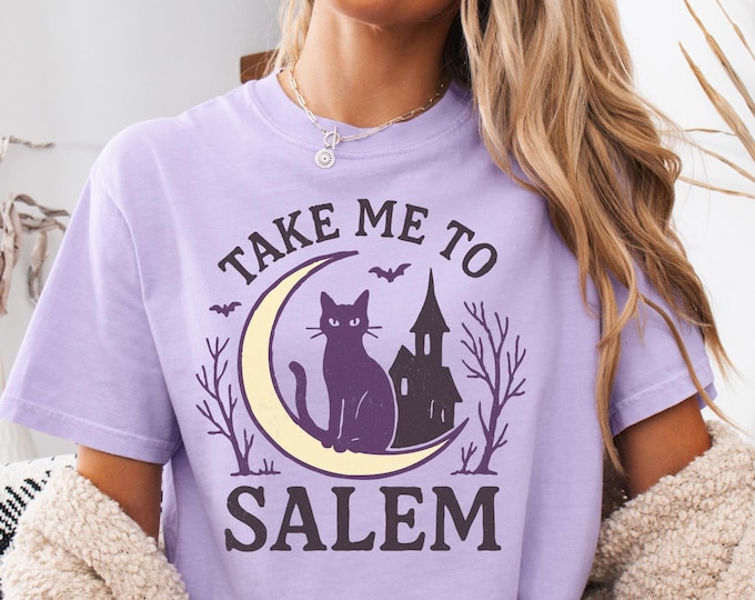 Girls Trip Salem Shirt, Witch Cat Shirt, Halloween Cat Shirt,Vintage Halloween Shirt,Halloween Cat Shirt,Salem Massachusetts,Salem Cat Shirt