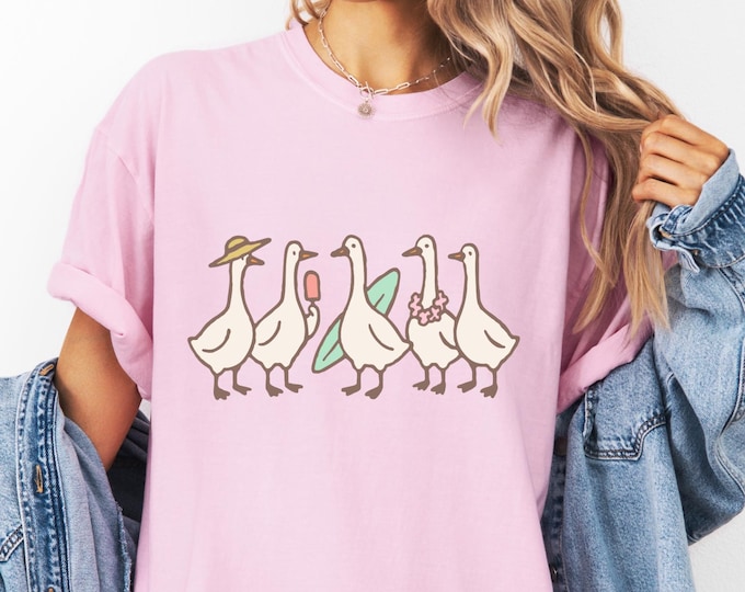 Beach Goose, Silly Goose On The Loose Shirt, Surfing goose, Goose T-Shirt, Silly Goose Shirts, Cute Goose Shirt, coastal Shirt