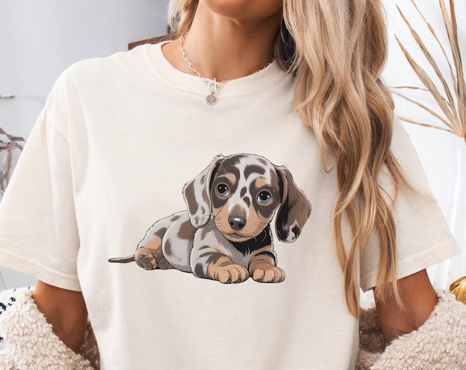 Dapple Dachshund Shirt, Doxin Puppy Lover Gift, Cute Sausage Dog Tshirt, Doxie Lover Tshirt