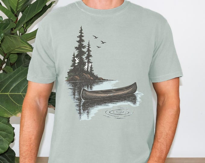 Comfort Colors Canoe Shirt, Canoeing Shirt, Go With the Flow, Camping Lake Shirt, Canoeist Gifts, Boundary Waters Canoe Area Wilderness