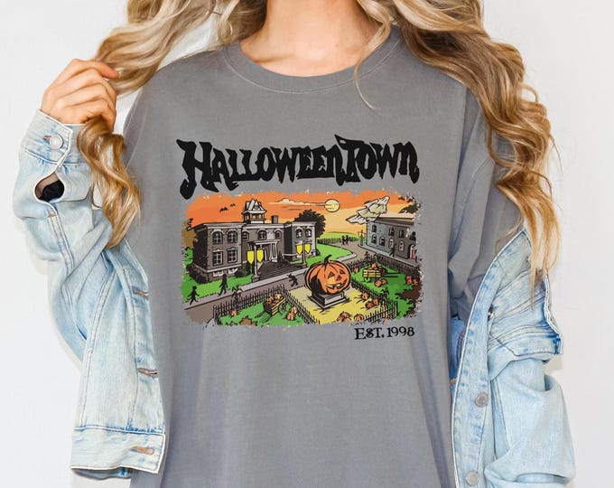 Halloweentown Shirt, Halloweentown University, Retro Halloweentown Shirt, Oversized Halloween Comfort Colors Tee, Trending Halloween Shirt