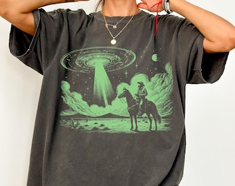 Vintage UFO Shirt, UFO Gen Z clothing, spaceship Shirt, Vintage X-Files, Sci-Fi Tee, Comfort Colors, Retro space, Farmcore fashion