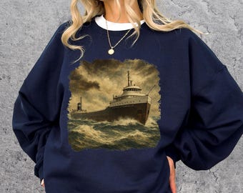 Edmund Fitzgerald Crewneck Sweatshirt, Great Lakes Sweatshirt