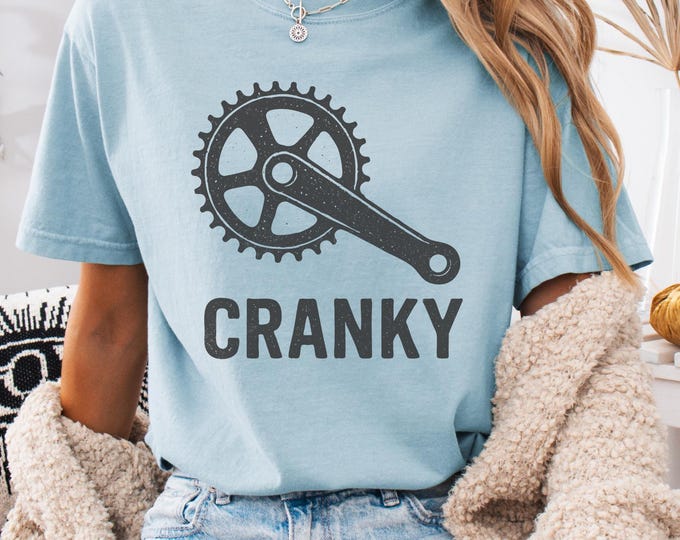 Cranky shirt, Funny Mountain Bike Shirt, Cycling Shirt, Bike Lover Gift, Road Bike Clothes, Gavel biking Unisex Cotton Tee