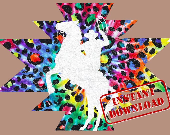 Trendy Distressed Aztec PNG | Tie-Dye cowboy PNG | vintage western PNG, rodeo southwestern sublimation Digital File