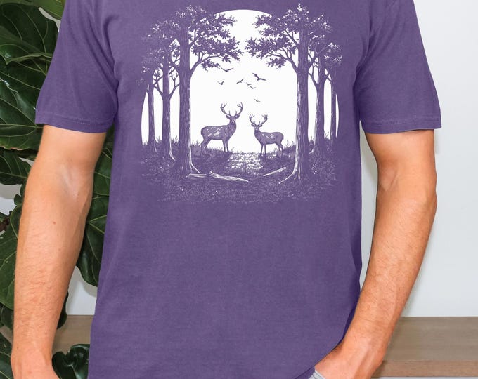 Vintage Deer 90s Graphic Style, Comfort Colors® Tshirt,  Retro Hunter Deer Faded Shirt, Nature Y2k Streetwear, Deer Gift for hunter