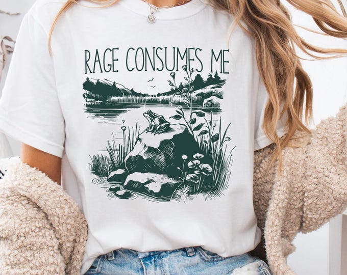 The Rage Consumes Me Tshirt, Comfort Colors Funny Frog Shirt, Vintage Frog Tee, Adult Humor Meme Shirt