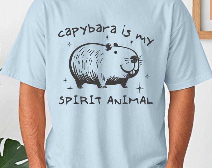 Capybara Is My Spirit Animal Shirt,Animal Lover Gift,Capybara T-Shirt,Cute Animal Tee,Style Shirt,Pet Lover Gift, Comfort Colors Shirt