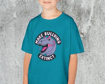 Make Bullying Extinct Dinosaur Kids Tee, Kids Anti-Bullying Shirt