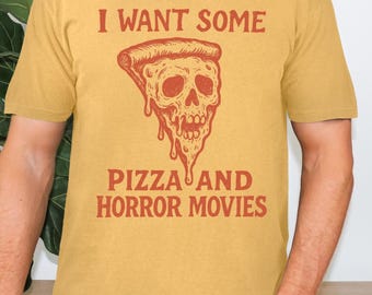 Pizza and Horror Movies Tee