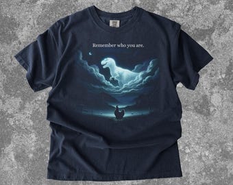 Comfort Colors Remember Who You Are Shirt, Funny Evolution Joke Meme shirt, Chicken Dinosaur Tee