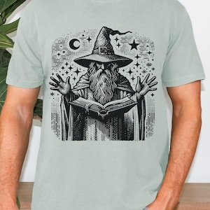 Wizard T Shirt, Magic Mystical Wizard Tee, Medieval Theme, Warlock Magical Tee, Magic spell Tee, dungeons and dragons, CastleCore