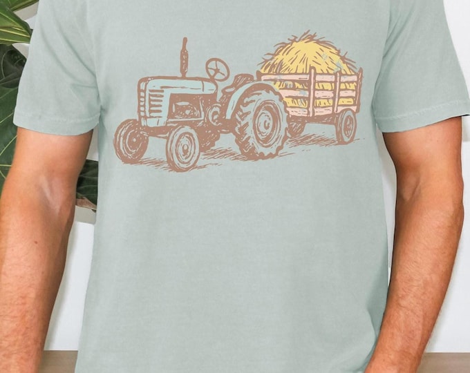 Comfort Colors Tractor Shirt, Tractor Mom, Tractor Gift Shirt, Gift For Farm Mom, Gift For Homestead Mom, Farm Life Tee, Free Range Shirt