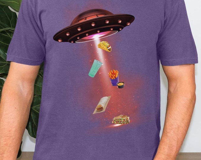 Taco Bell UFO Abduction TShirt, Baja Blast Shirt, Alien Spaceship Tee, Funny Outer Space Shirt, Area 51 Top, Extraterrestrial Clothing