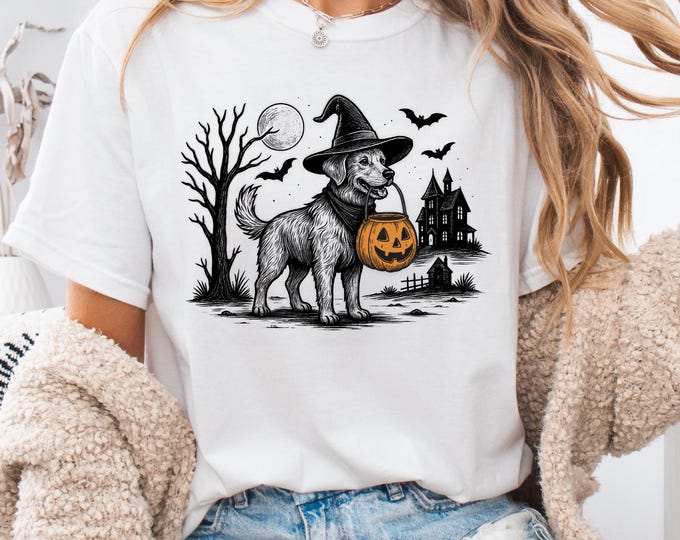 Golden retriever Halloween TShirt, Funny Halloween Dog, Funny Halloween Shirt, Dog Lover Gift, Costume Party Apparel, Comfort Colors