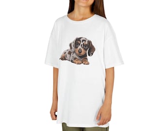 Kids Dachshund Tee, Cute Kids Doxin T-Shirt, Dapple Doxin Kids Gift