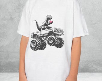 Dino Monster Truck Kids Tee