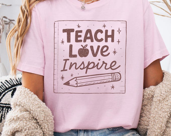 Teach Love Inspire Comfort Colors Shirt, Back to School Shirt, Retro Teacher Gift Shirt, Back to School Special Education Shirt