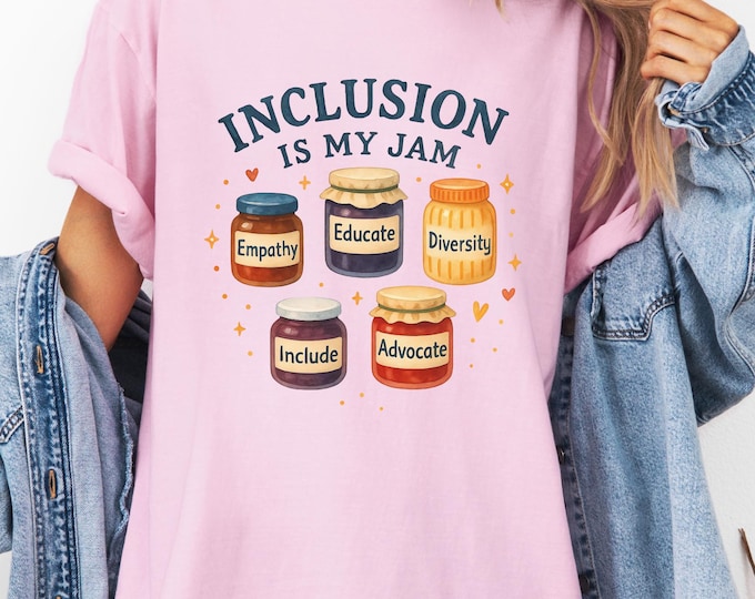 Inclusion Is My Jam Comfort Colors® Shirt, Neurodiversity Tee, SPED Teacher Gift, Autism Awareness, Support Diversity, Inclusion Advocate