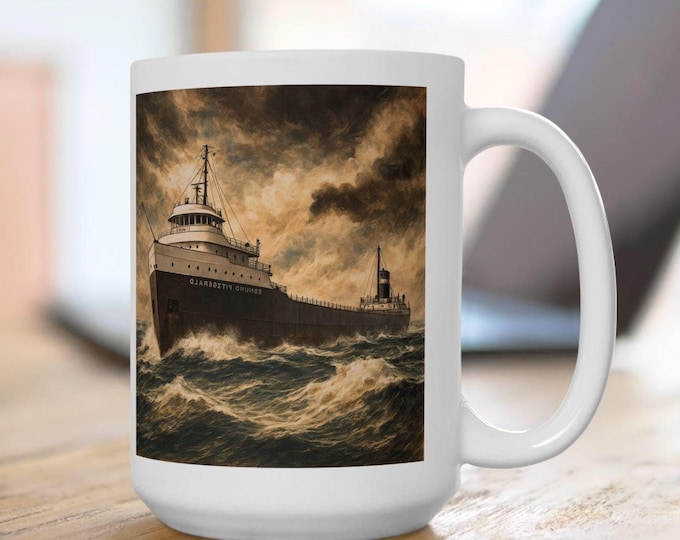 Edmund Fitzgerald Mug, Lake Superior Ship Mug