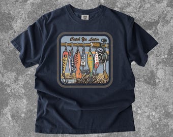 Comfort Colors Catch You Later Fishing Lures T-Shirt, Vintage Fishing Lure Shirt
