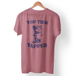 Toplaag Yapper Mouse-T-shirt| Schattig T-shirt met dierenprint voor cadeau, vrijetijdskleding, hamsterliefhebbers, verjaardag, alledaagse stijl