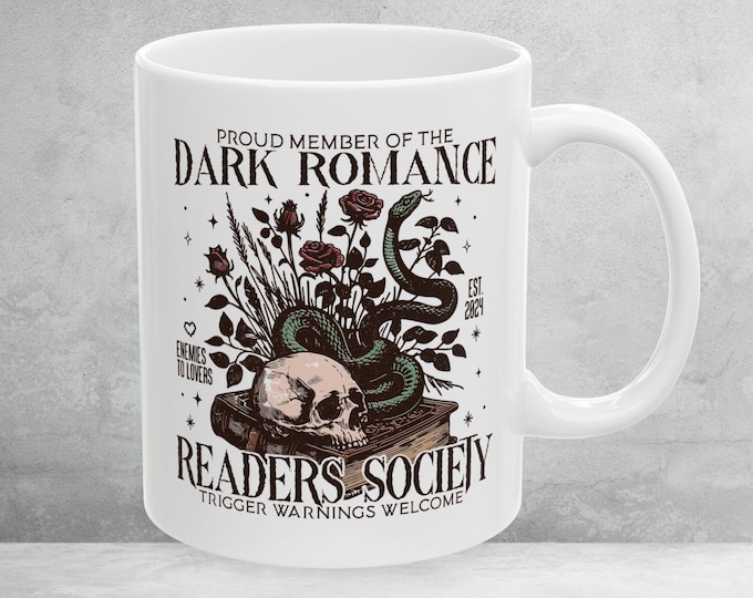 Dark Romance Mug, Dark Romance Readers Society Mug, Dark Academia Reading, Dark Romance Merch, Shirt For book Lovers, Reader Gift Mug