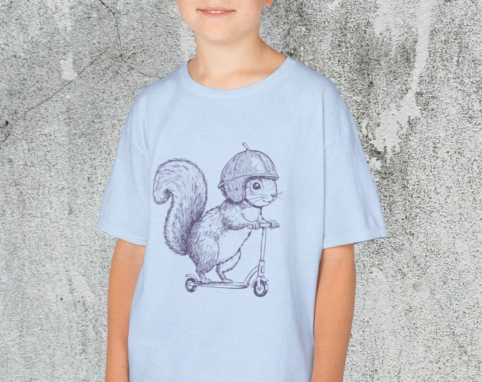 Squirrel on Scooter Kids Tee, Acorn Squirrel Kids Tee